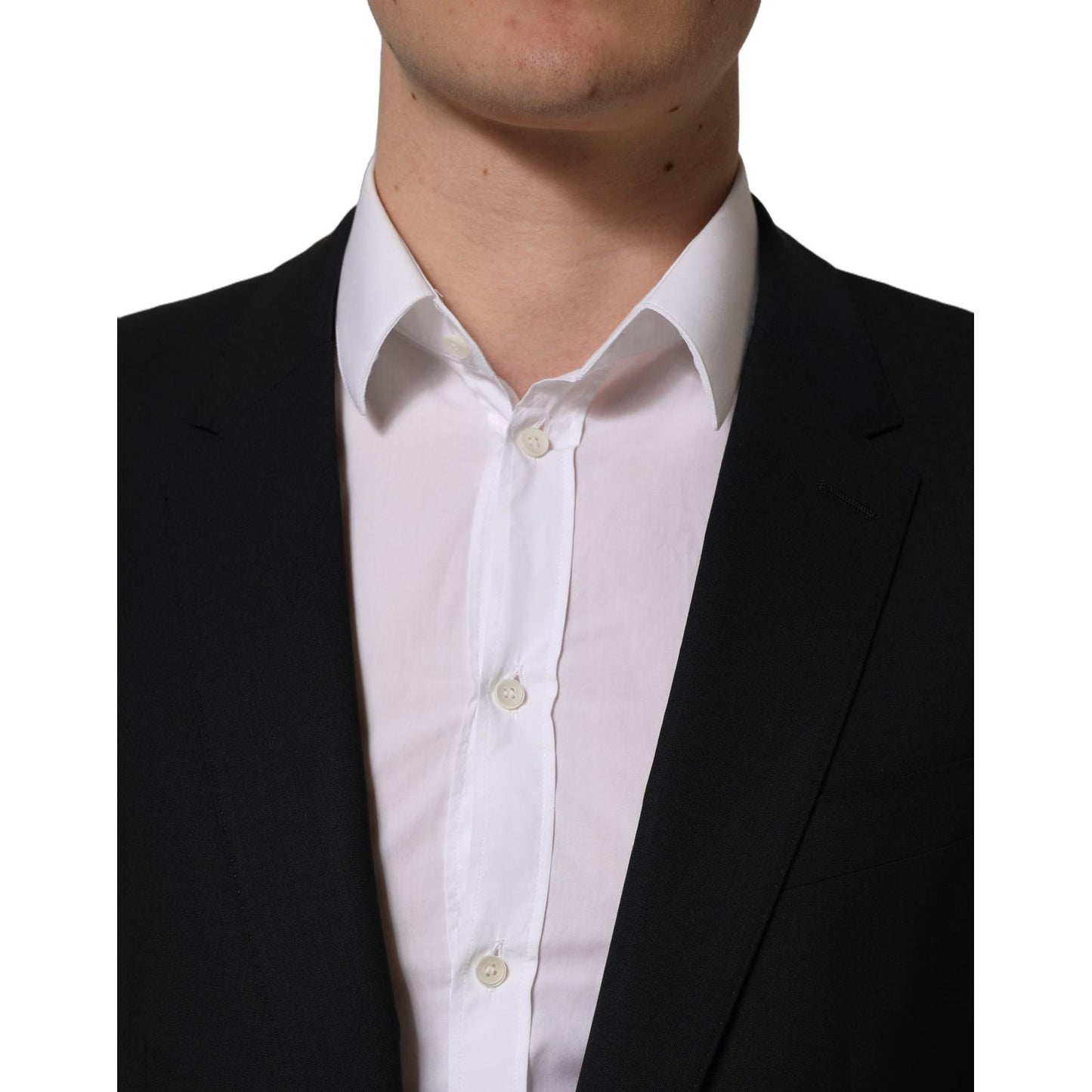 Dolce & Gabbana Dark Blue Wool Single Breasted Blazer Jacket