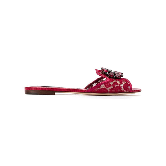 Dolce & Gabbana Rainbow Lace brooch-detail sandals Sandals Dolce & Gabbana Brown