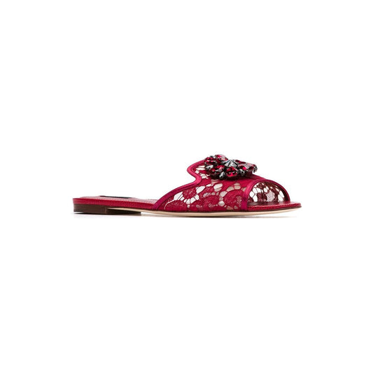Dolce & Gabbana Rainbow Lace brooch-detail sandals Sandals Dolce & Gabbana Brown