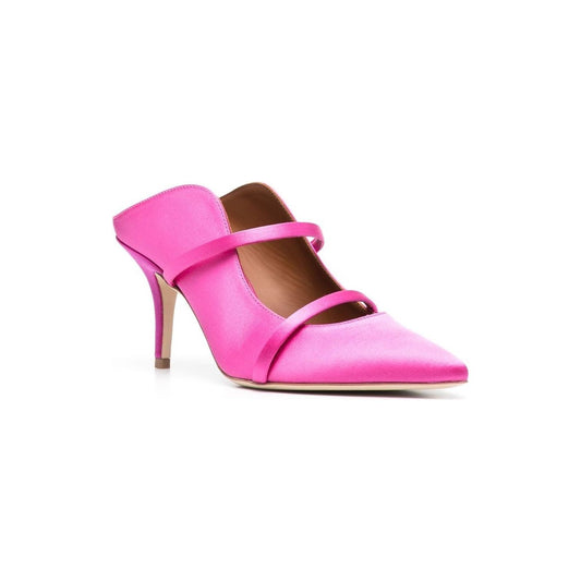 Malone Souliers With Heel Pink Medium Heel Malone Souliers Hot Pink