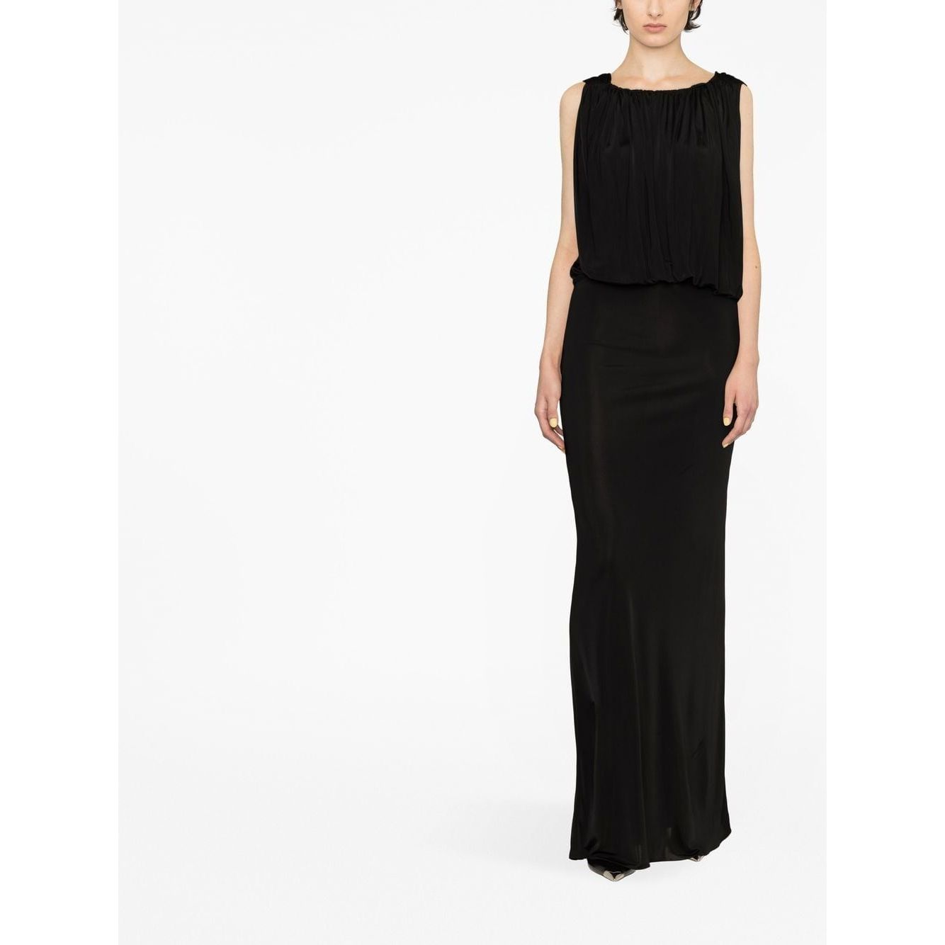 Saint Laurent draped sleeveless jersey dress