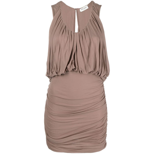 Saint Laurent Sleeveless Draped Minidress