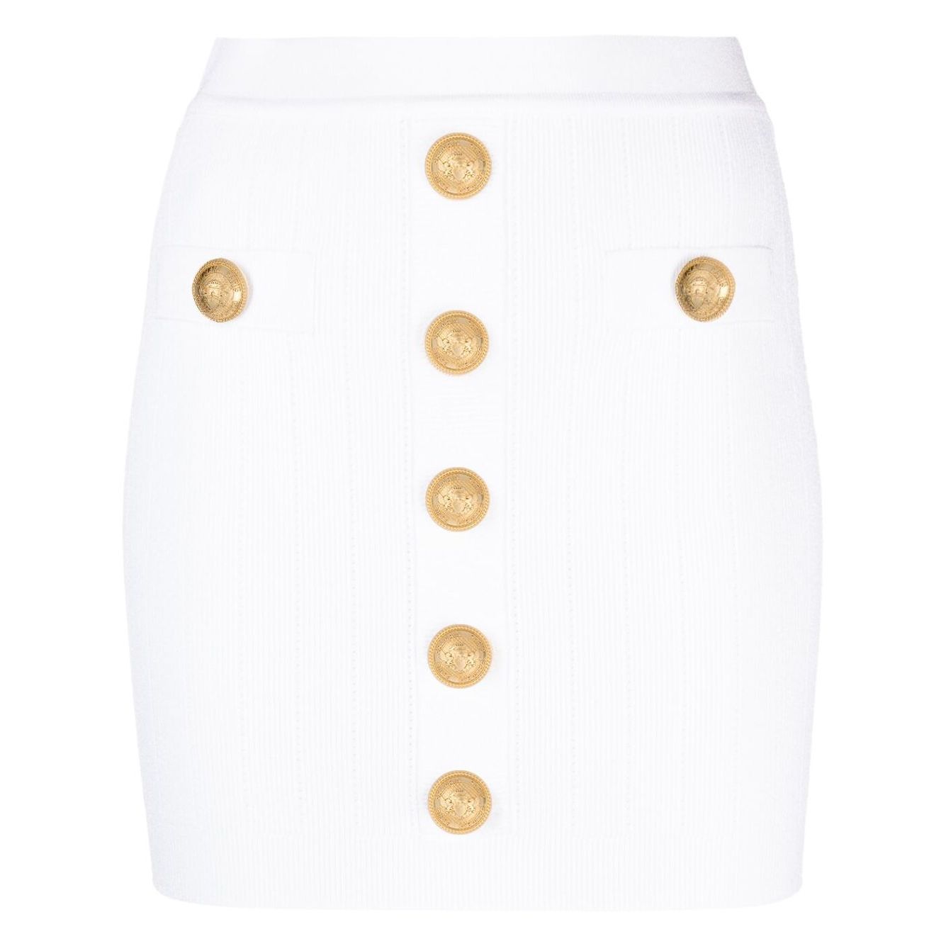 Balmain Ribbed-knit mini skirt Skirts