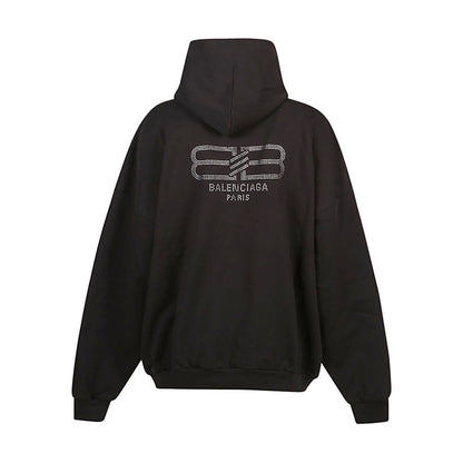 Balenciaga Bb strass cotton hoodie Topwear
