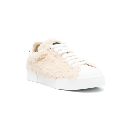 Dolce & Gabbana leather sneakers with embossed logo Sneakers Dolce & Gabbana Beige