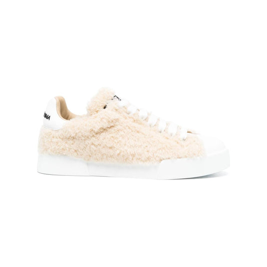 Dolce & Gabbana leather sneakers with embossed logo Sneakers Dolce & Gabbana Beige