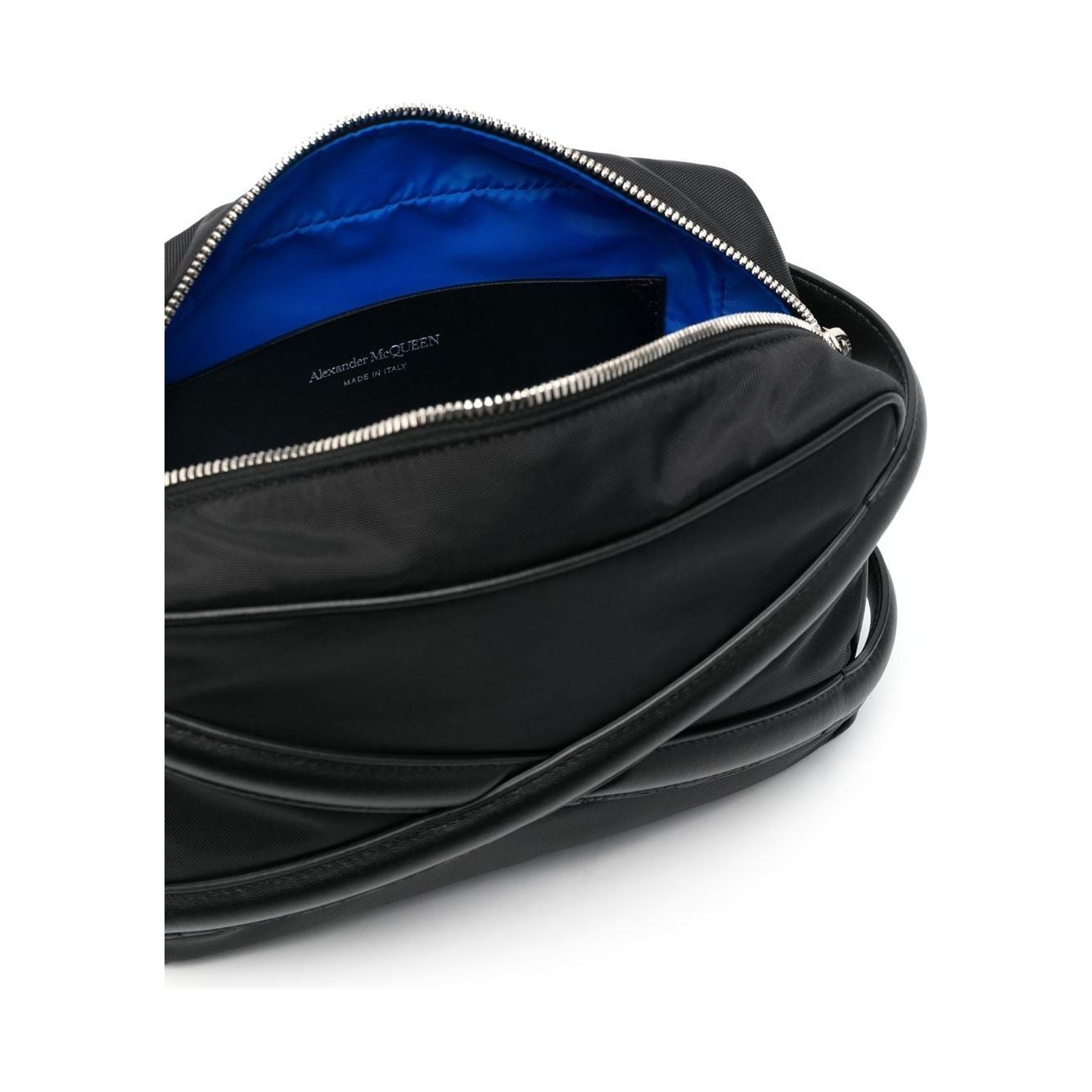 Front view with bag zipped and handles upright.