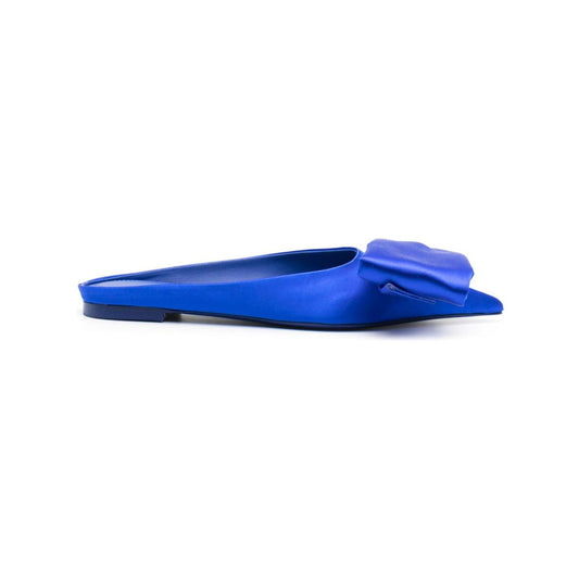Ferragamo asymmetric-bow Satin Mules Sandals Ferragamo Royal Blue