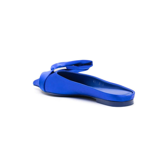 Ferragamo asymmetric-bow Satin Mules Sandals Ferragamo Royal Blue