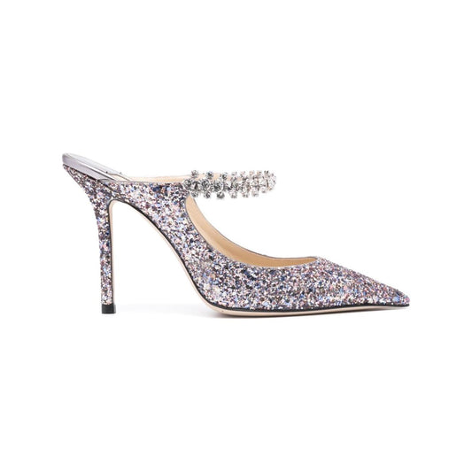 Jimmy Choo With Heel Silver Medium Heel Jimmy Choo Light Gray