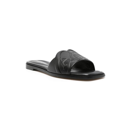 Alexander McQueen logo-embossed leather sandals Sandals Alexander Mcqueen Dark Slate Gray