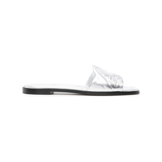 Alexander McQueen Slide sandals with embossed logo Sandals Alexander Mcqueen Dark Slate Gray