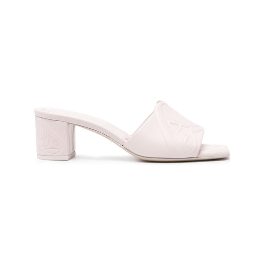 Alexander McQueen 60mm Seal Motif Mules Sandals Alexander Mcqueen Antique White