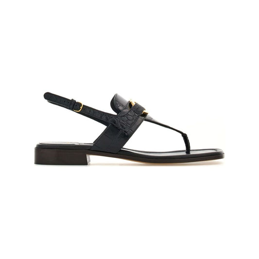 Ferragamo Gancini-buckle Leather Sandals Sandals Ferragamo Light Gray