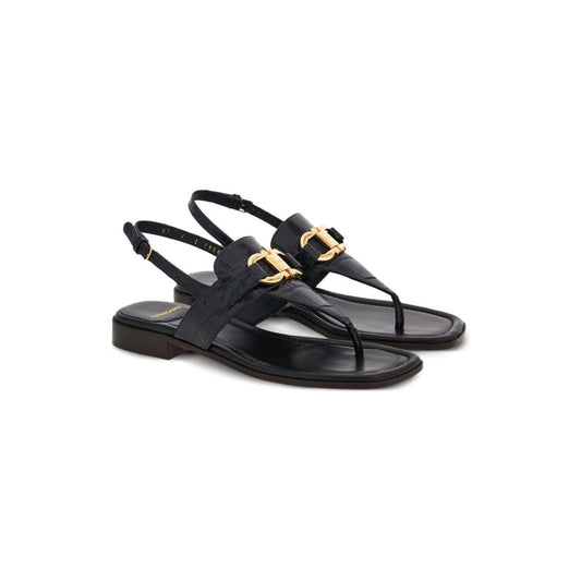 Ferragamo Gancini-buckle Leather Sandals Sandals Ferragamo Dark Slate Gray