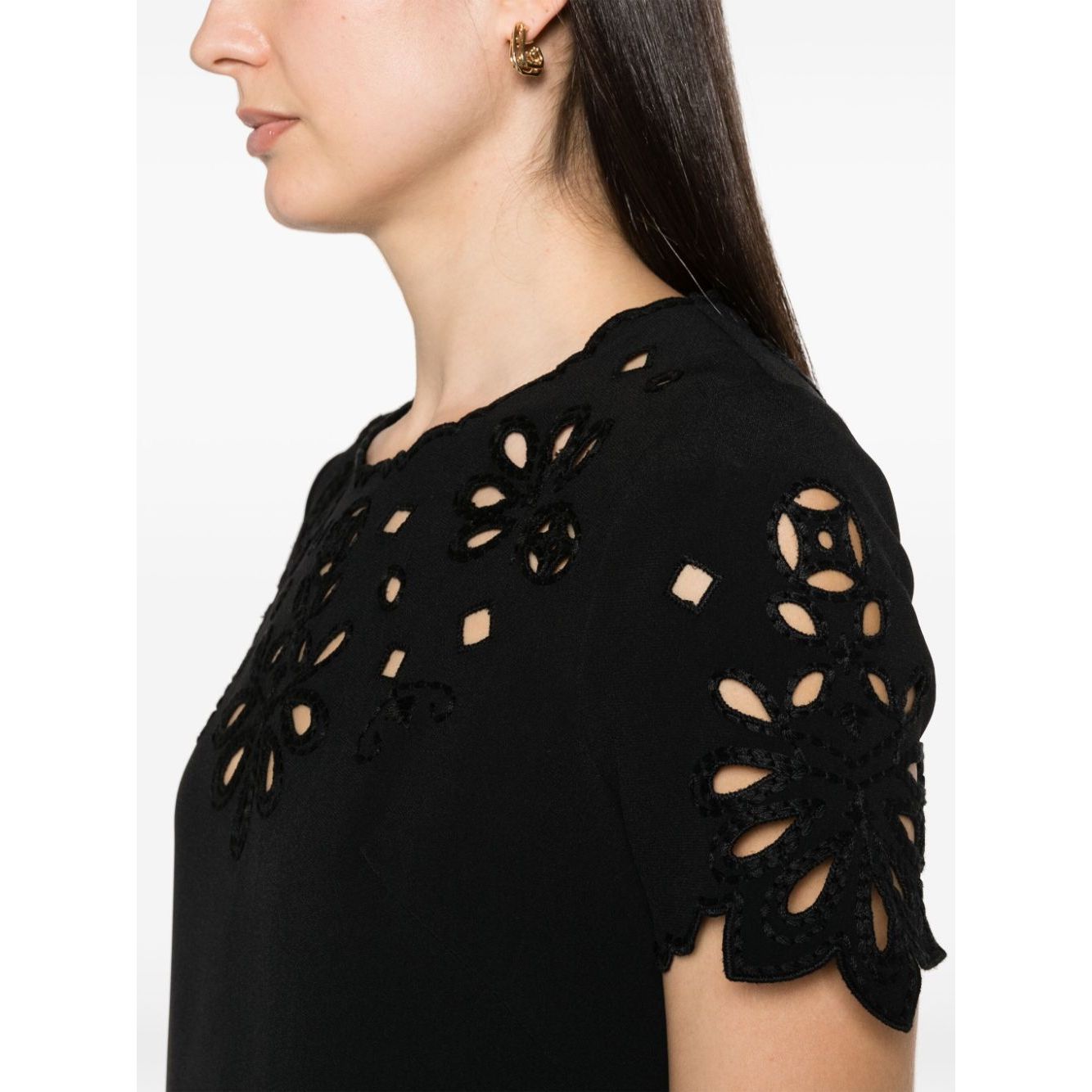 Ermanno Scervino Embroidered cotton short dress