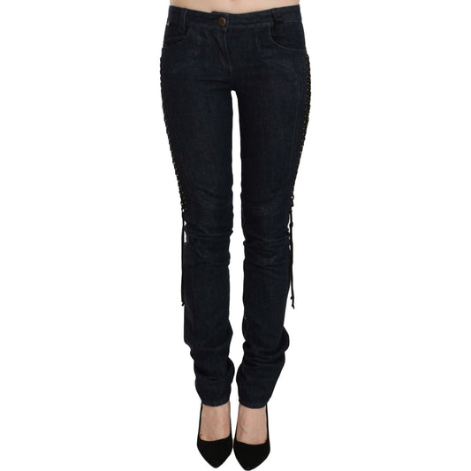 Just Cavalli Elegant Low Waist Skinny Trousers Jeans & Pants Just Cavalli Black