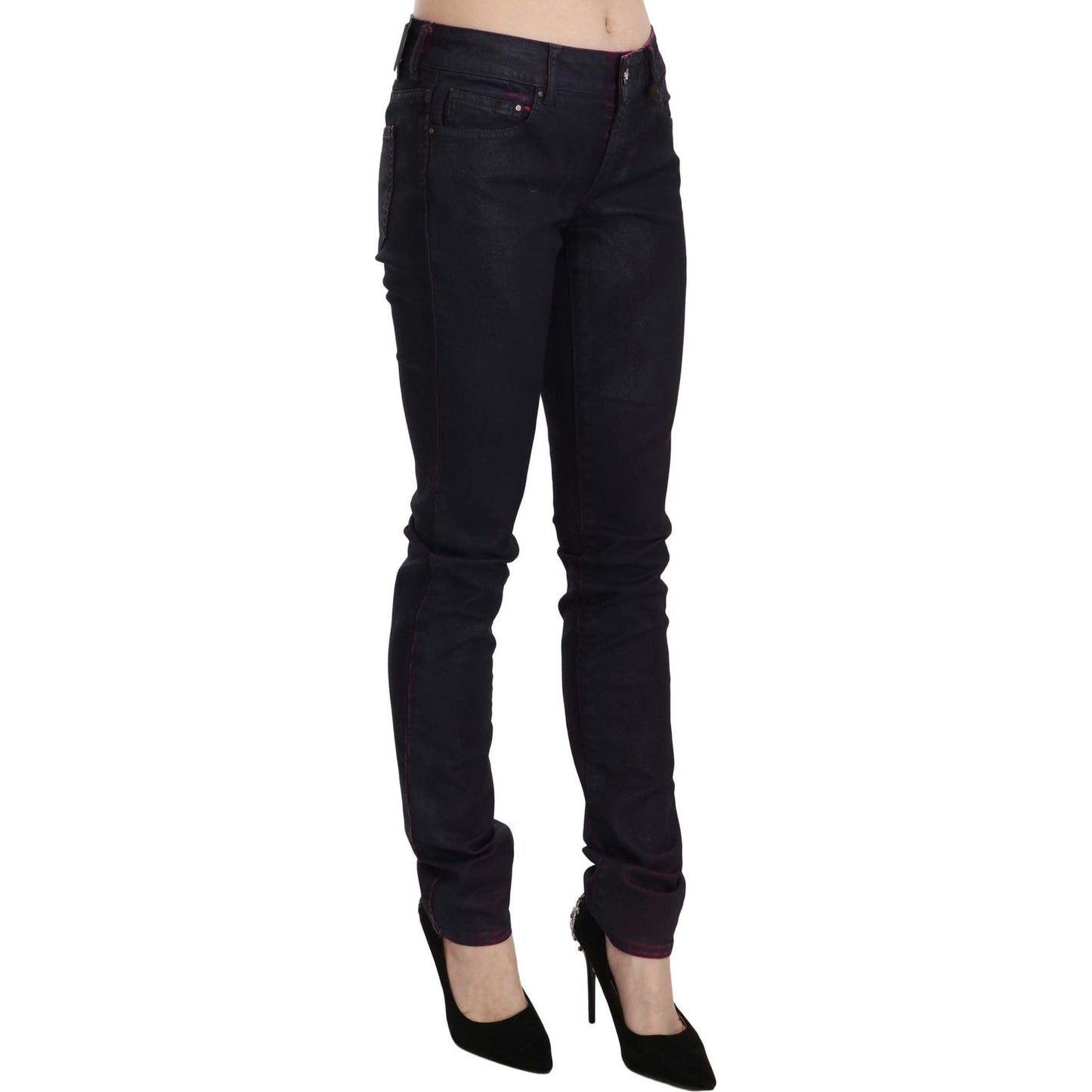 Just Cavalli Black Cotton Low Waist Skinny Denim Pants Jeans & Pants