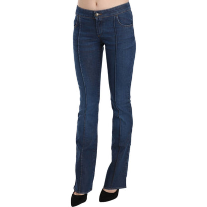 Just Cavalli Blue Low Waist Boot Cut Denim Pants Jeans