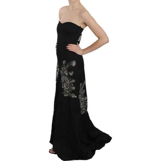 John Richmond Enchanting Black Maxi Flare Dress John Richmond Tan