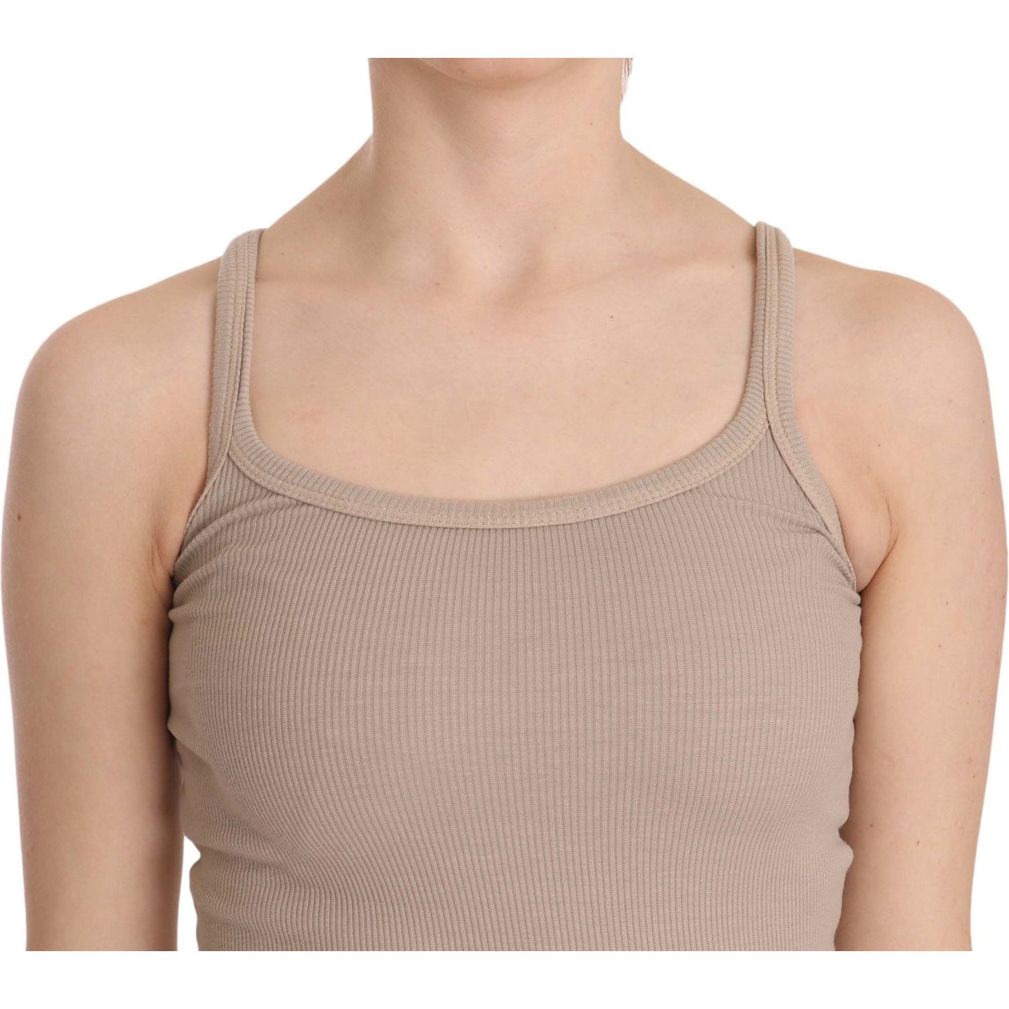 PINK MEMORIES Brown Sleeveless Spaghetti Strap Top Blouse