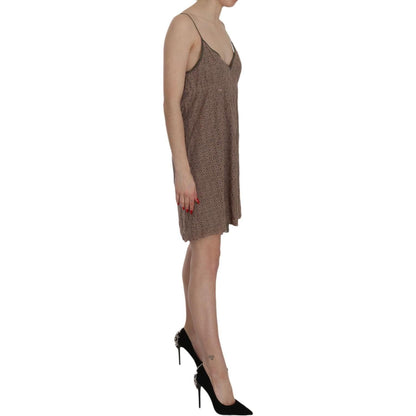 PINK MEMORIES Cotton Green Spaghetti Strap A-line Mini Dress