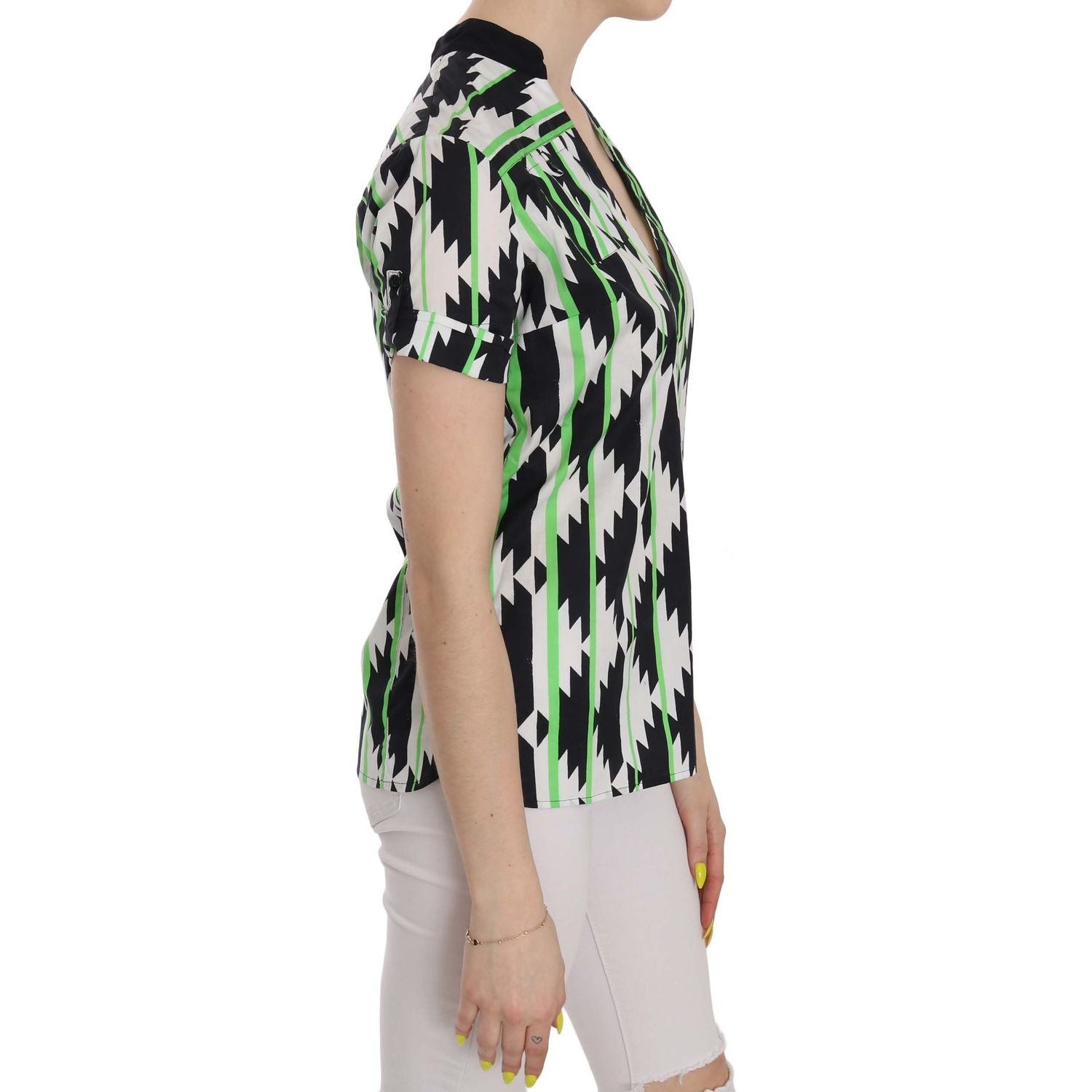 بلوزة قصيرة الأكمام من مجموعة National Glam برقبة منخفضة وأكمام قصيرة