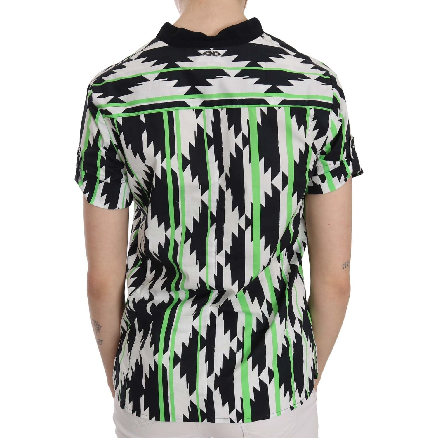 بلوزة قصيرة الأكمام من مجموعة National Glam برقبة منخفضة وأكمام قصيرة