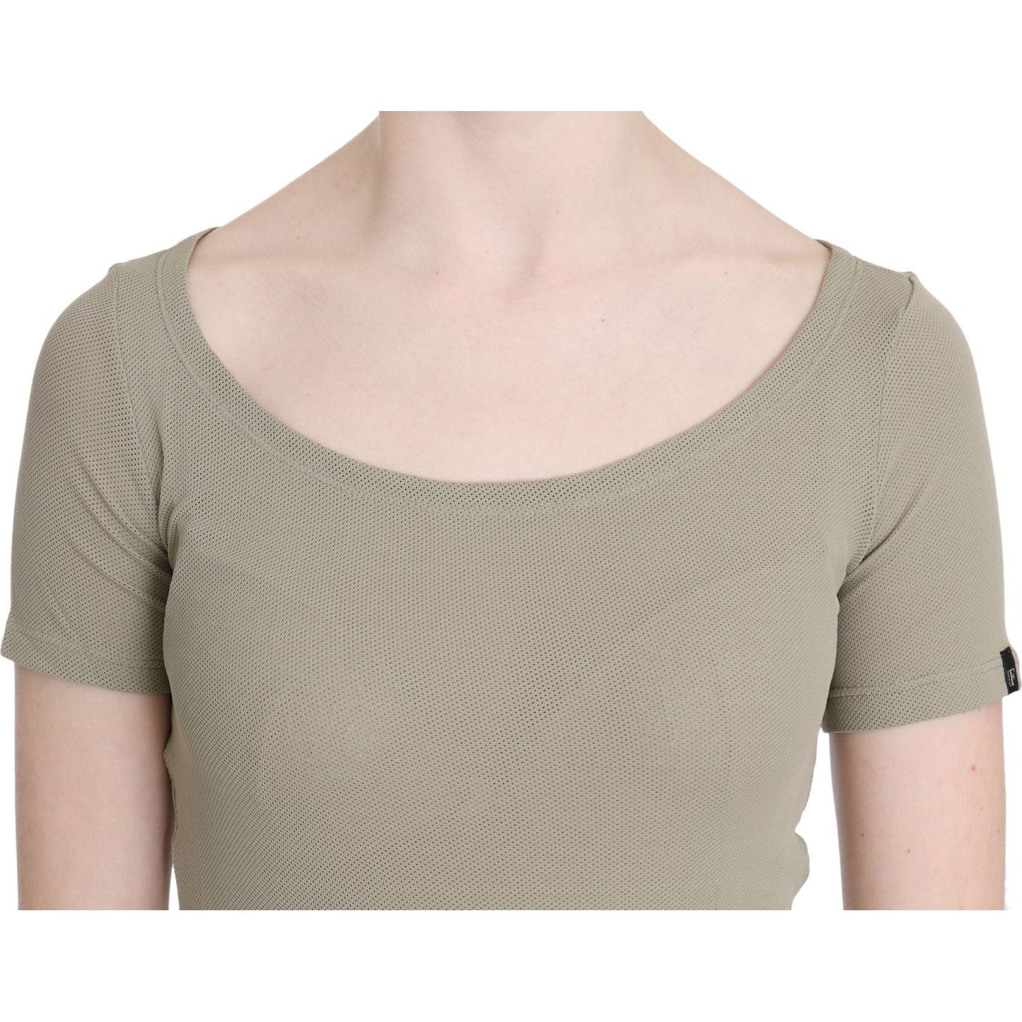 GF Ferre Gray 100% Nylon Short Sleeve Casual Tank Top Blouse