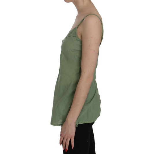 PINK MEMORIES Emerald Silk Spaghetti Strap Tank Top PINK MEMORIES Dim Gray