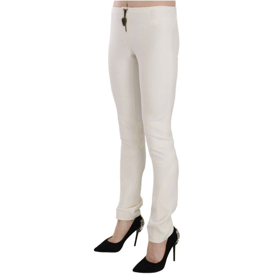 Just Cavalli Elegant Mid Waist Skinny Dress Pants Just Cavalli Light Gray