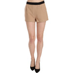 Costume National Chic Beige Mid Waist Mini Shorts Costume National Rosy Brown