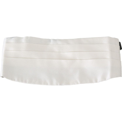Dolce & Gabbana White Men Waist Belt 100% Silk Cummerbund