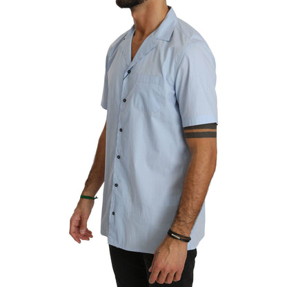 Dolce & Gabbana Blue Short Sleeve 100% Cotton Top Shirt