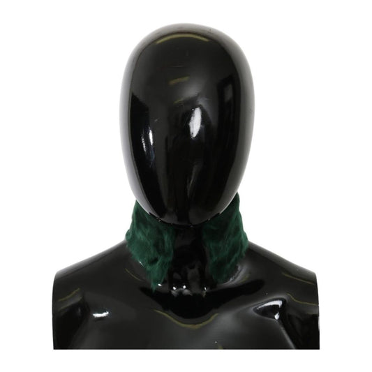Dolce & Gabbana Luxurious Green Lambskin Scarf for Women Dolce & Gabbana Black