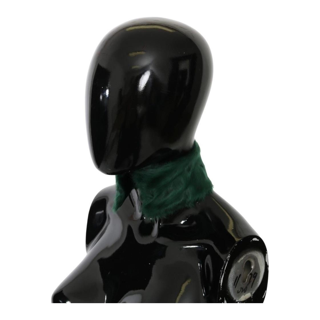 وشاح دولتشي آند غابانا الفاخر المصنوع من جلد الحمل باللون الأخضر للنساء