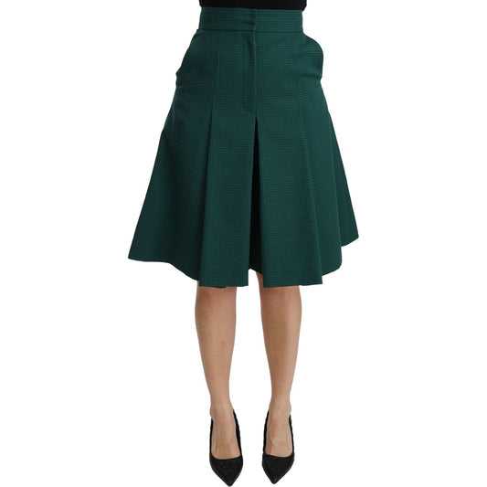 Dolce & Gabbana Elegant High Waist Knee Length Skirt Dolce & Gabbana Dark Slate Gray