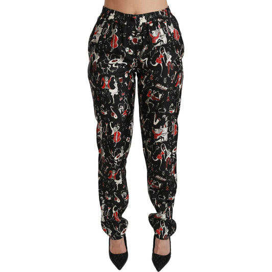 Dolce & Gabbana Sleek Silk Slim-Fit Mid-Waist Pants Jeans & Pants Dolce & Gabbana Rosy Brown