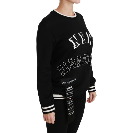 Dolce & Gabbana Chic Black Sequined Cotton Sweater Dolce & Gabbana Black