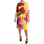 Dolce & Gabbana Sunshine Bloom Sheath Knee-Length Dress Dolce & Gabbana Rosy Brown