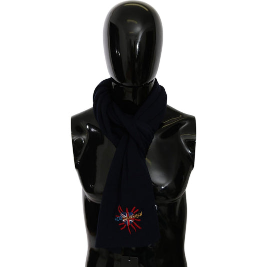 Dolce & Gabbana Elegant Virgin Wool Men's Scarf Wool Wrap Shawls Dolce & Gabbana Black