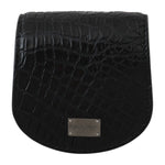 Dolce & Gabbana Sleek Black Leather Coin Case Wallet Condom Case Dolce & Gabbana Black