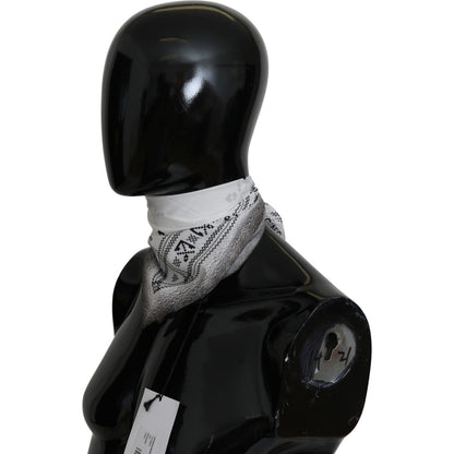 Costume National White Printed Bandana Cotton Scarf