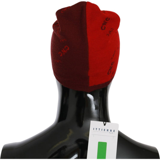 Costume National Chic Red Beanie Wool Blend Beanie Hat Costume National Black