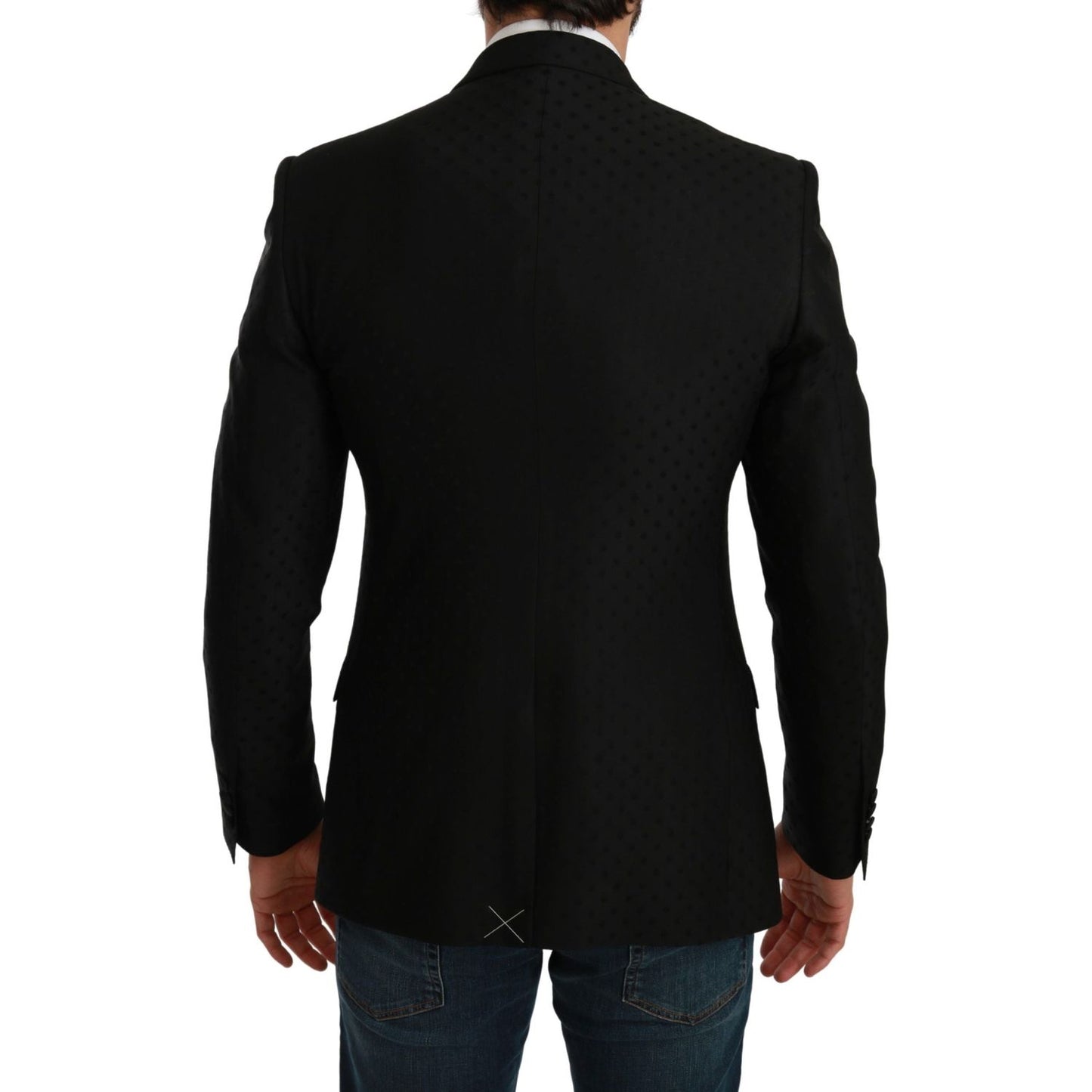 Dolce & Gabbana Black Slim Fit Coat Jacket MARTINI Blazer
