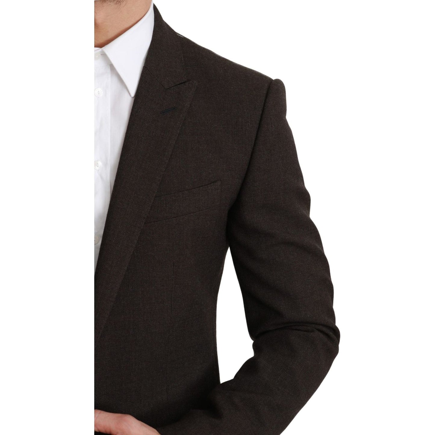 Dolce & Gabbana Brown Slim Fit Coat Jacket MARTINI Blazer