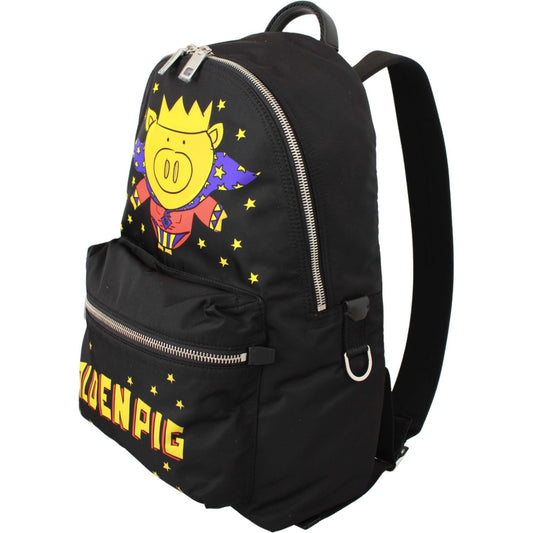 Dolce & Gabbana Golden Pig Motif Luxe Backpack Backpack Dolce & Gabbana Dark Slate Gray
