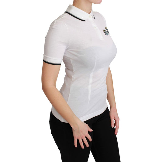 Dolce & Gabbana Chic Polo Angel Embroidered T-shirt Dolce & Gabbana Light Gray