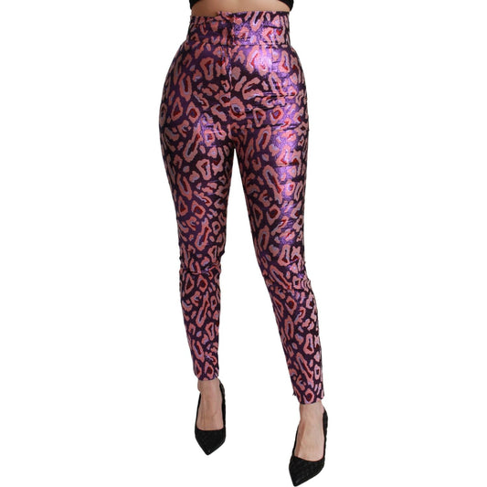 Dolce & Gabbana Chic Cropped High Waist Silk Blend Pants Jeans & Pants Dolce & Gabbana Dark Slate Gray