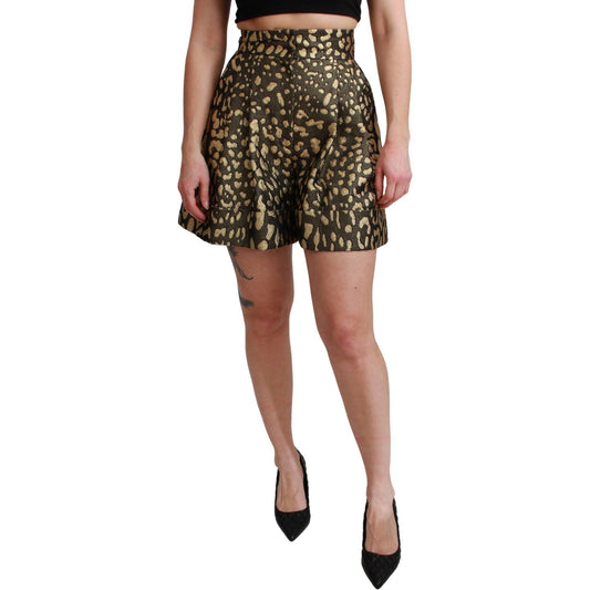 Dolce & Gabbana High Waist Black & Gold Luxe Shorts Dolce & Gabbana Dim Gray